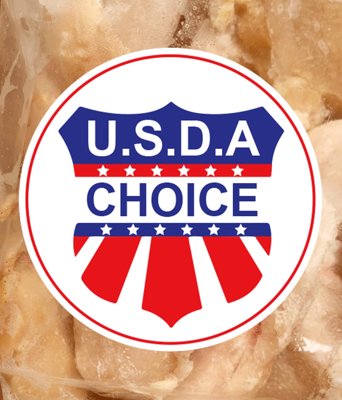 USDA Choice Grade Grocery Store Food Labels 1.5 Inch Prime Stickers Round Meat Food Packaging Labels - USDA Choice Stickers Grade Beef Grocery Store Meat Packaging Sticker 500 Pcs Blue