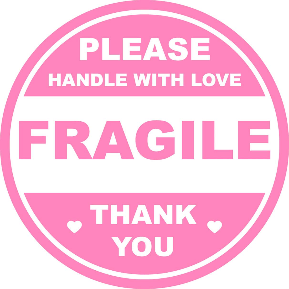 2 inch 300 PCS Pink Round Fragile Labels Circle Fragile Stickers for Shipping Mailing Envelops Cartons Pallets Adhesive Labels-Poskornwel