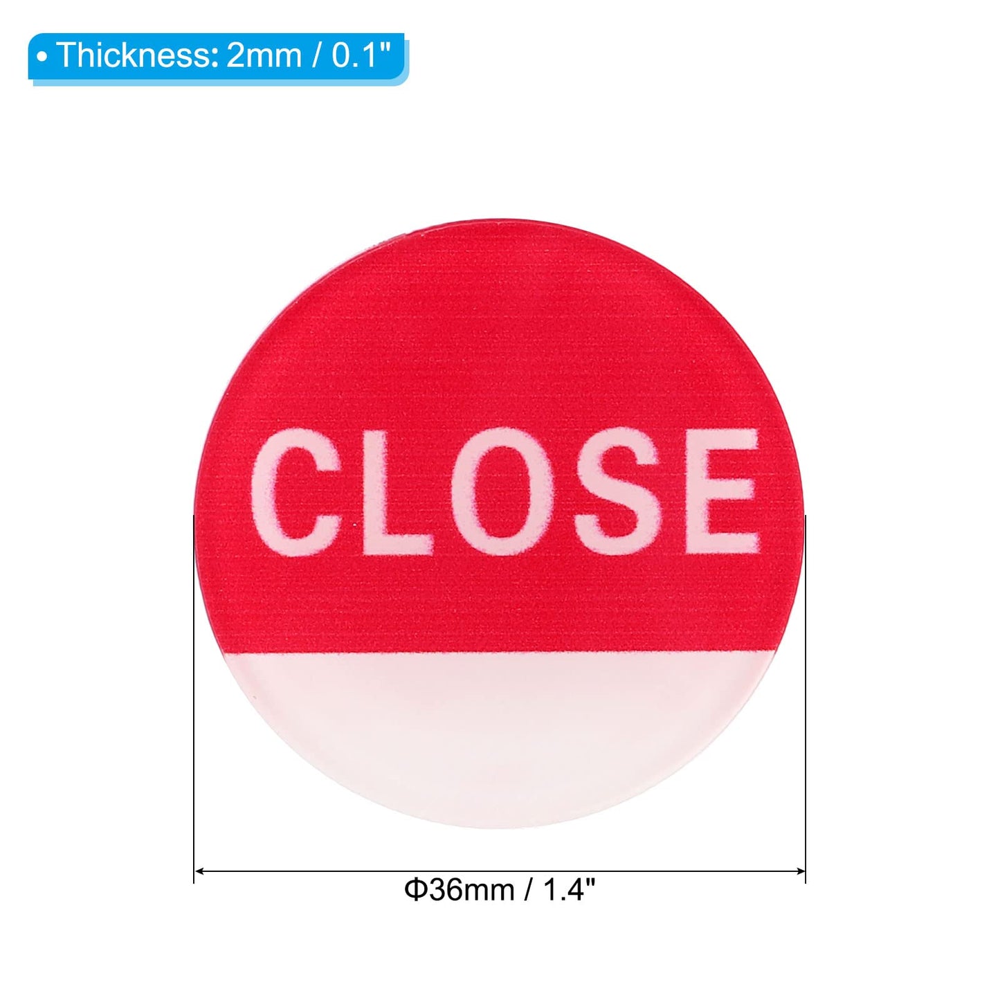 PATIKIL Open/Close Sticker, 3 Pairs/6 Pack Acrylic Self Stick Round Business Door Label Signs for Office Store, Blue/Red 6