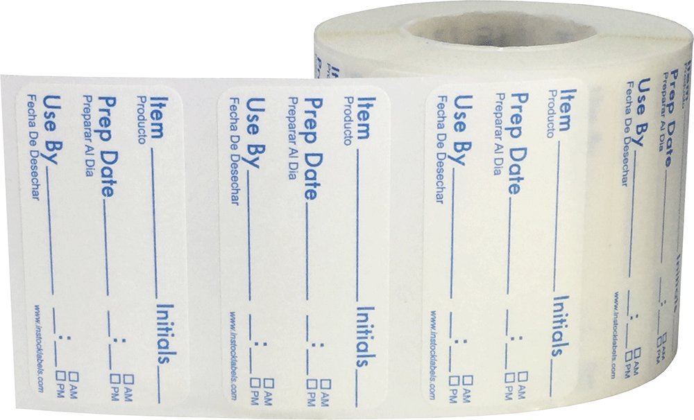 Dissolvable Food Storage Shelf Life Labels for Food Rotation Use by Preparation Stickers Prep Date 1 x 2 Inch 500 Adhesive Stickers