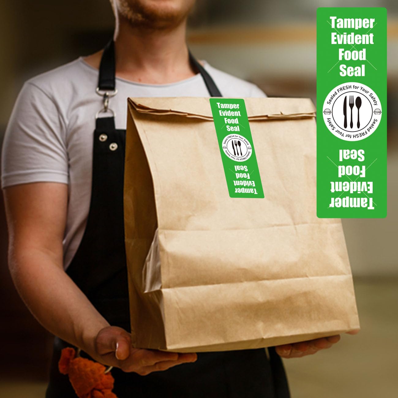 Tamper Evident Food Sealed for Freshness and Safety Stickers 1x 3 Inch Safe Secure Tamper Proof Food Delivery Labels Tamper Resistant Sealed for Containers Jars Mailing Packaging (Green) Green
