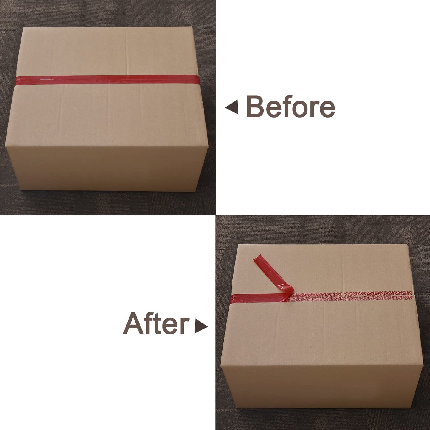 MECCANIXITY Transfer Tamper Evident Security Packaging Packing Tape, 9/16 Inch x 55 Yards x 2 Mil Tamper Resistant Tape, Red