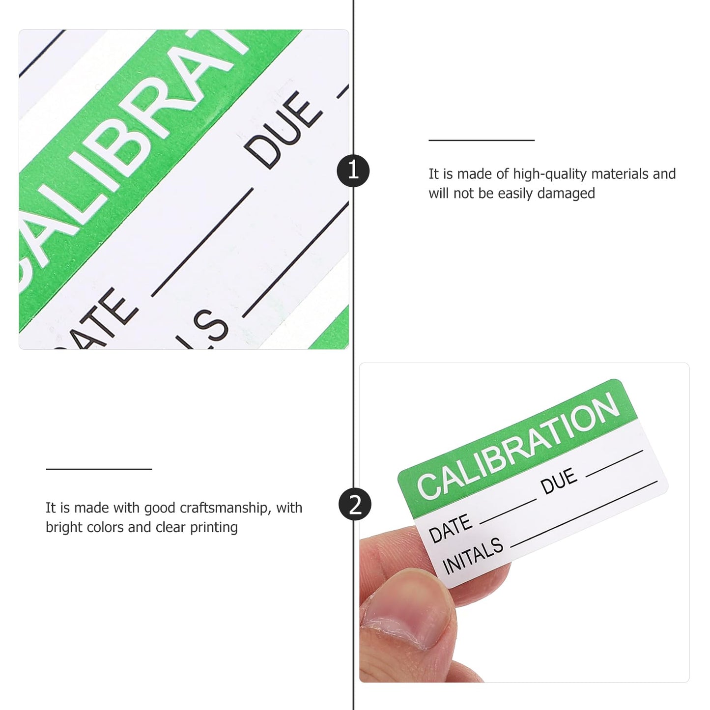 1 Roll/300pcs Green Calibration Stickers - Quality Control Adhesive Labels for Laboratory and Industrial Use - Permanent Self-Adhesive, Easy Identification, 2.36 X 2.16 Inches