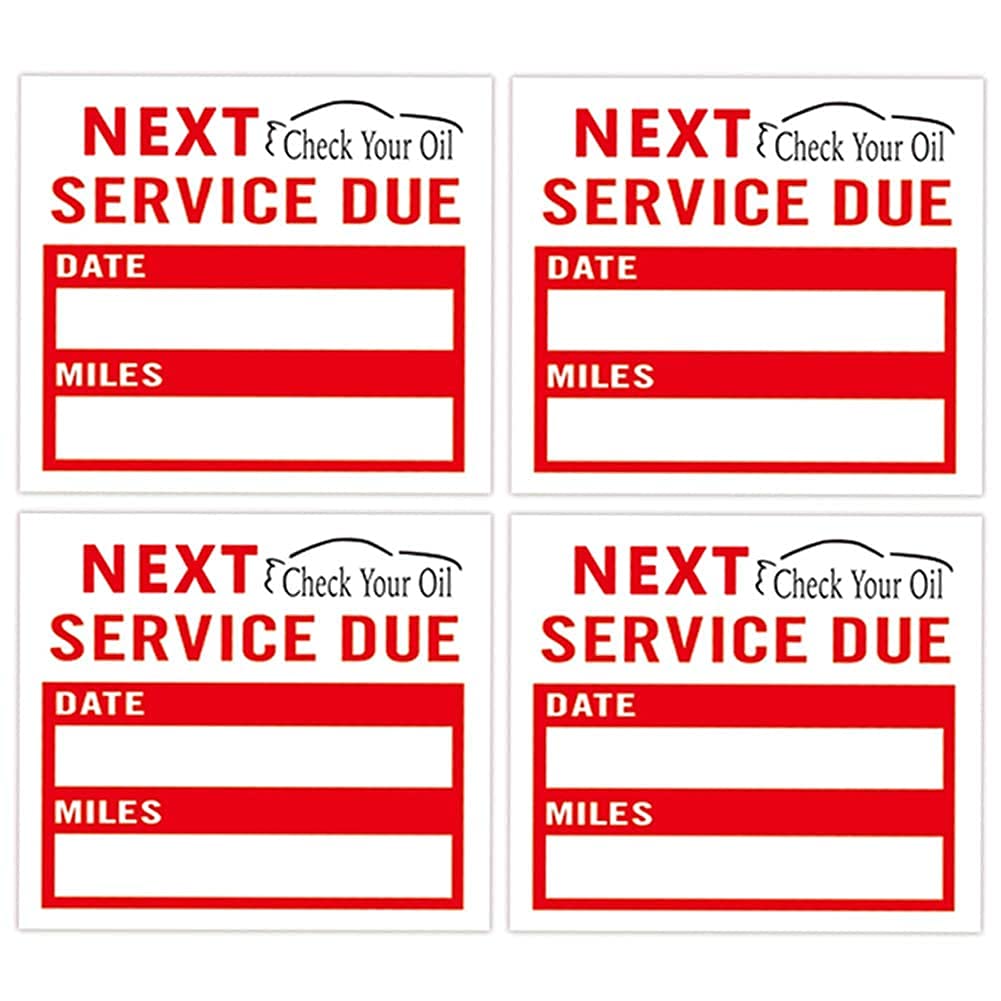 Oil Change Service Due Reminder Stickers Check Your Oil Labels for Gas Stations 2X1.8 Inch,100 Adhesive Labels