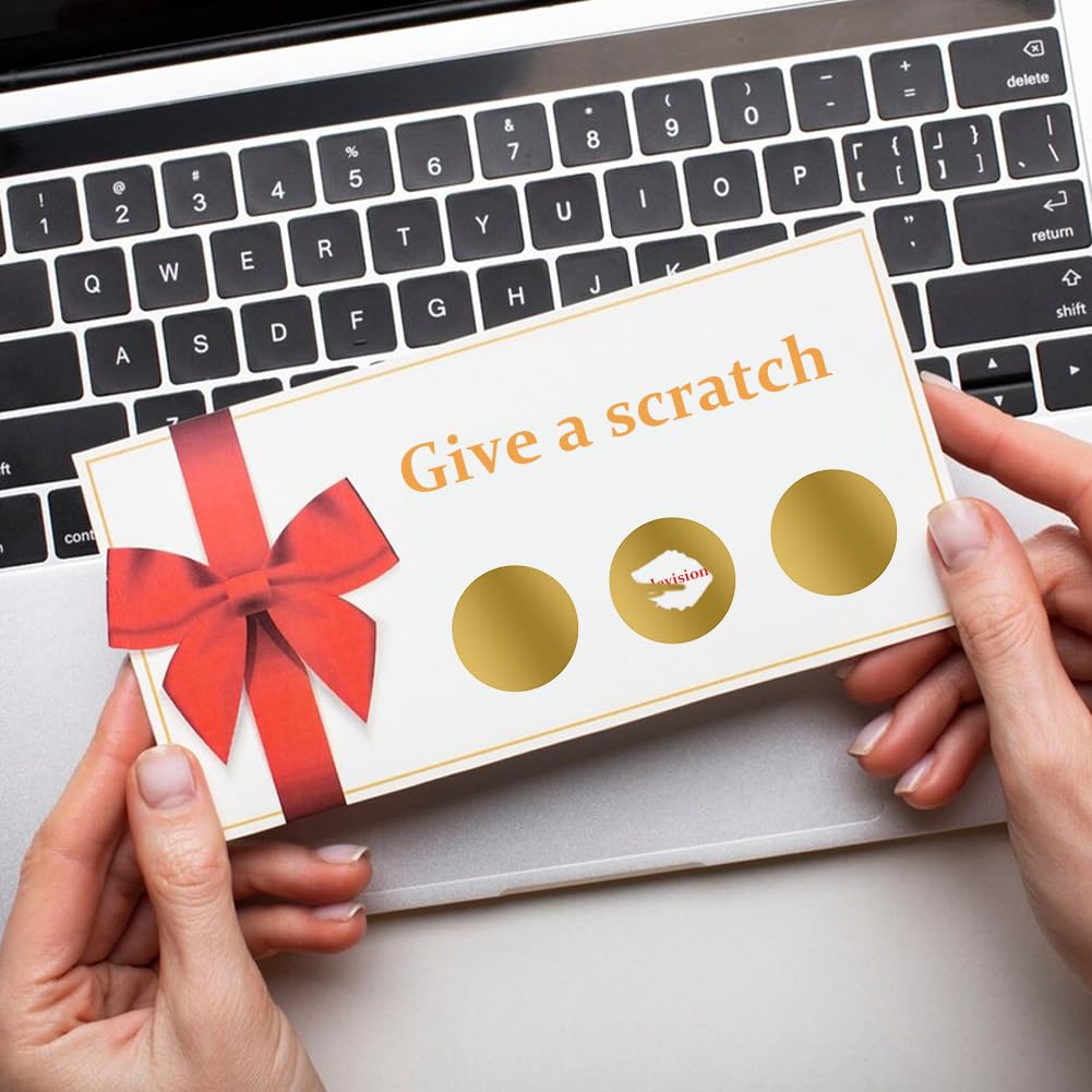 60 PCs Scratch Stickers,2 inch Circle Scratch Off Labels Self Adhesive Scratch Off Cards for Scratch Off Stickers Lottery Tickets DIY Raffle Card Creating(Gold) Gold