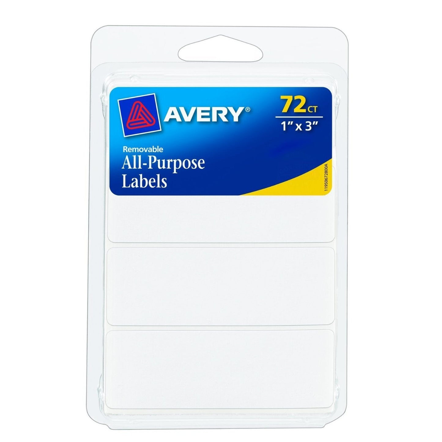 Avery Removable Writable Rectangular Labels, 1 x 3 Inch, White - Pack of 2 (6728)