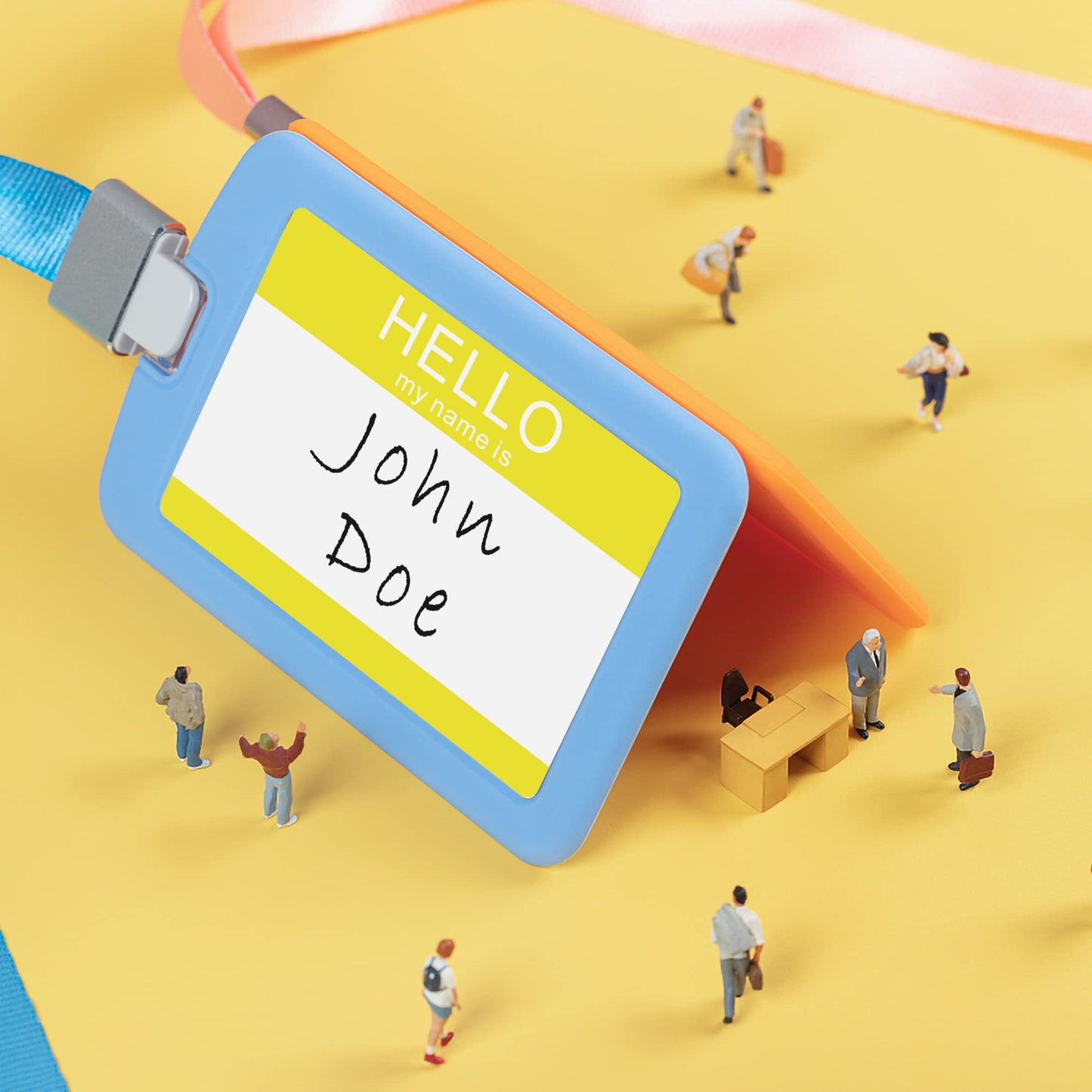 Hybsk Hello My Name Is Tags Stickers Name Identification Stickers 3-1/2” x 2-3/8” Total 200 Labels Per Roll (Yellow) Yellow