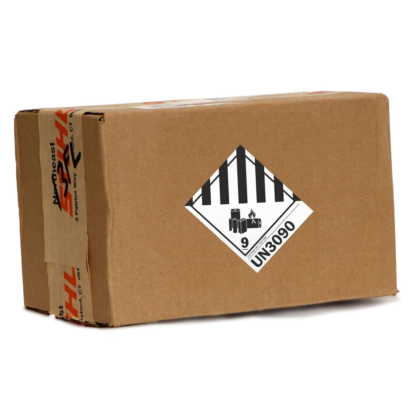 SmartSign Pack of 250 Class 9 Lithium Battery UN3090 Shipping Labels in a Roll | 4" x 4" Semi-Gloss Paper, Black and White, Made in USA