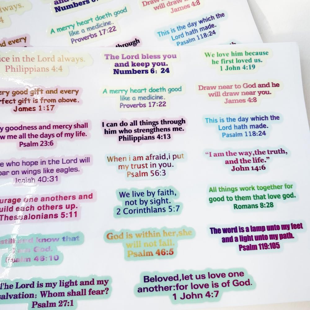 Inspirational Bible Verse Faith Stickers,Jesus Religious Stickers Bulk for Kids Adults,40 pcs