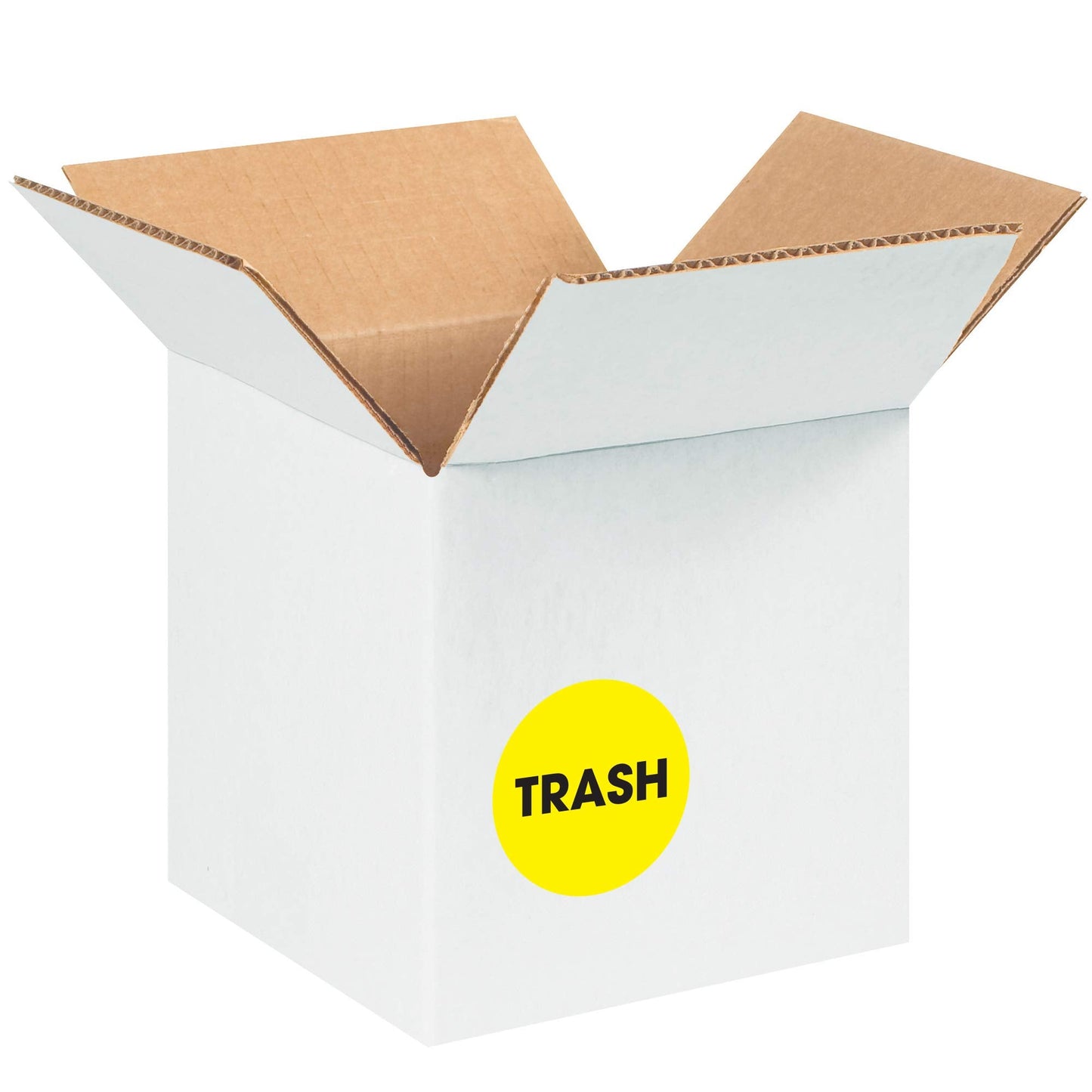 Discount Tag & Label 'Trash' Labels/Stickers, 2' Circle, Fluorescent Yellow, 500 Labels Per Roll (1 Roll)