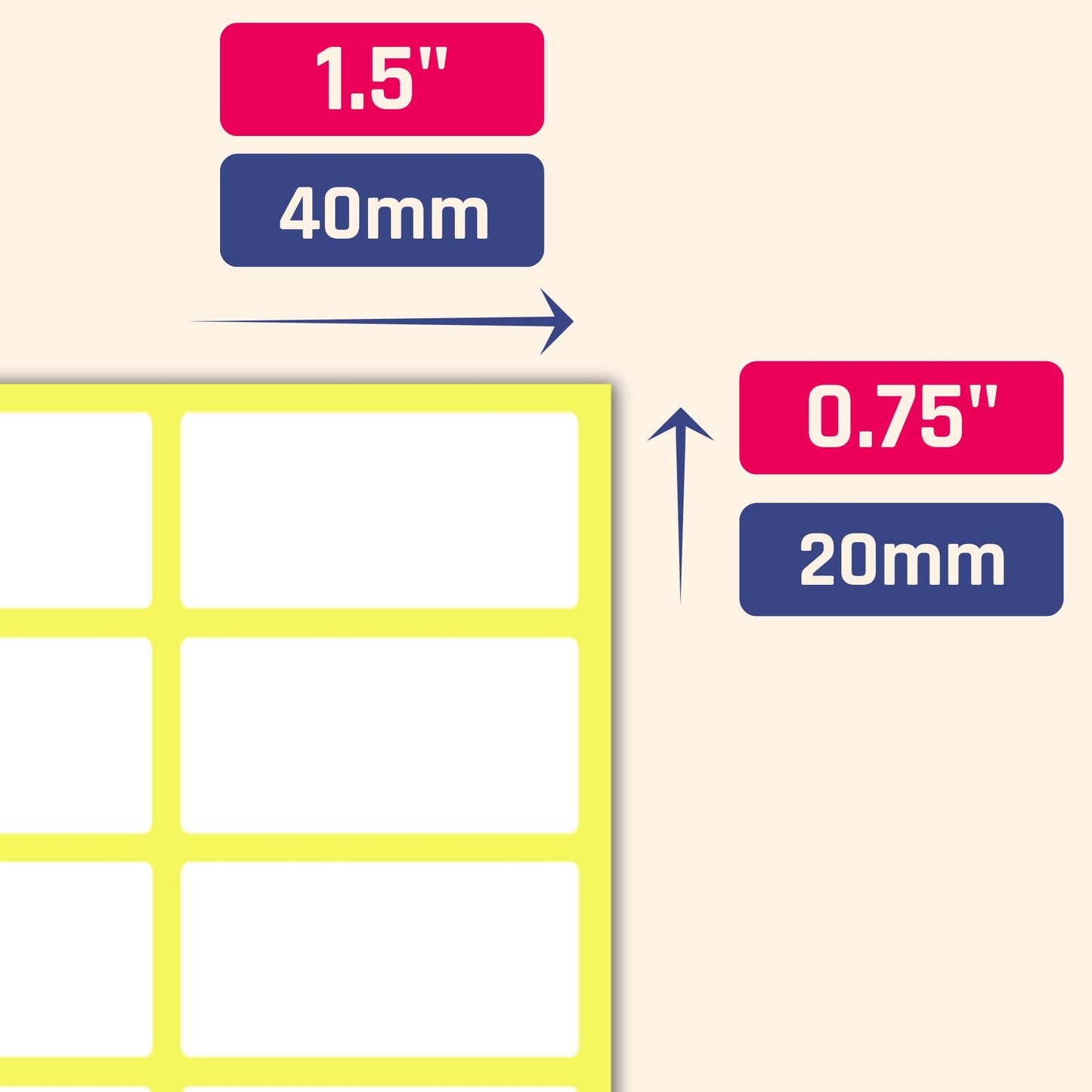 500 Pack, 1.5" x 0.75" - Blank White Labels Stickers to Write On, Stick On Adhesive Sticky Labels 500 Pieces