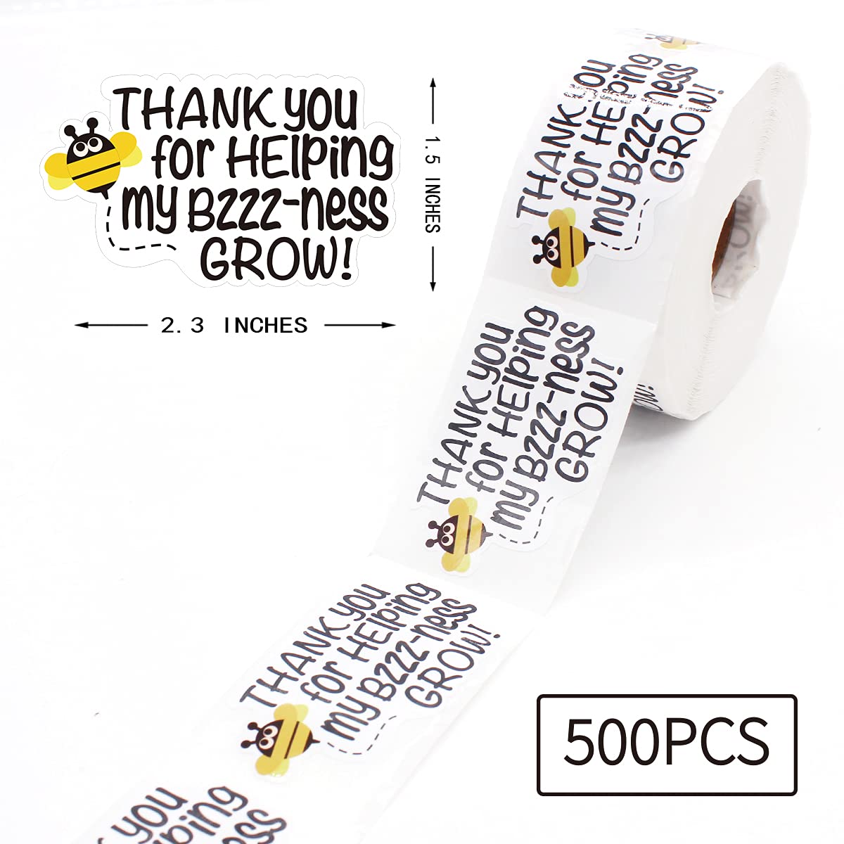 Littlefa Thank You Stickers - Cute Bee, Bakeries, Handmade for Small Business - 500 PC Thank You for Helping