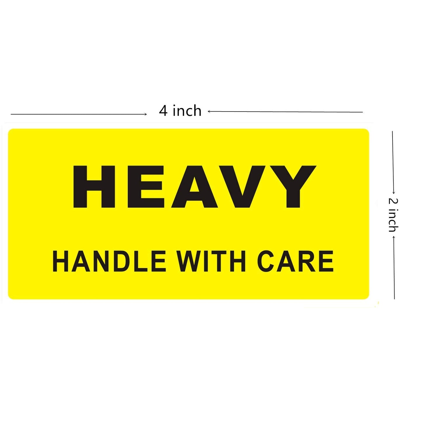 2×4 Inch Heavy Stickers Handle with Care Shipping & Handling Labels Production Warehouse Pallet Warning Labels Yellow - 200 Stickers Per Roll 1 Roll