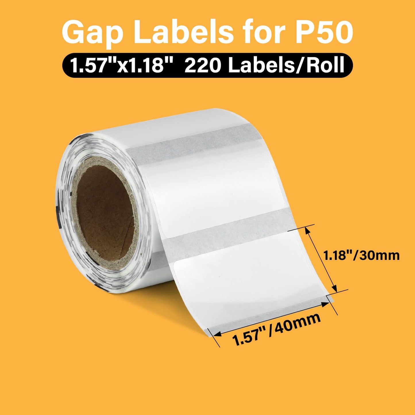 1.57"x1.18" Direct Thermal Labels for Marklife P50 Label Printer, Multi-Purpose Self-Adhesive Direct Thermal Labels for Business, Home, Office,220 Labels/Roll Transparent 1.57"x1.18''