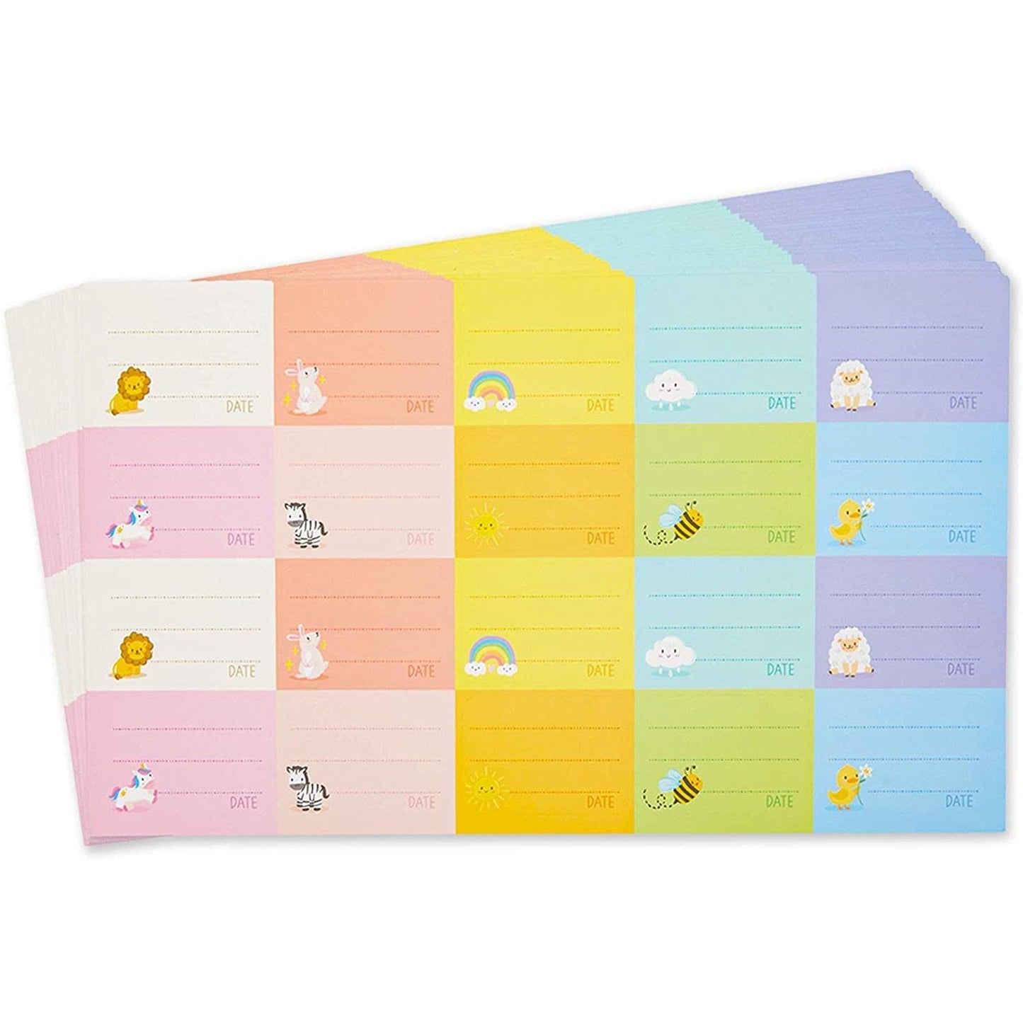 Stockroom Plus Removable Baby Bottle Labels for Daycare, 25 Sheets (10 Colors, 500 Pieces)