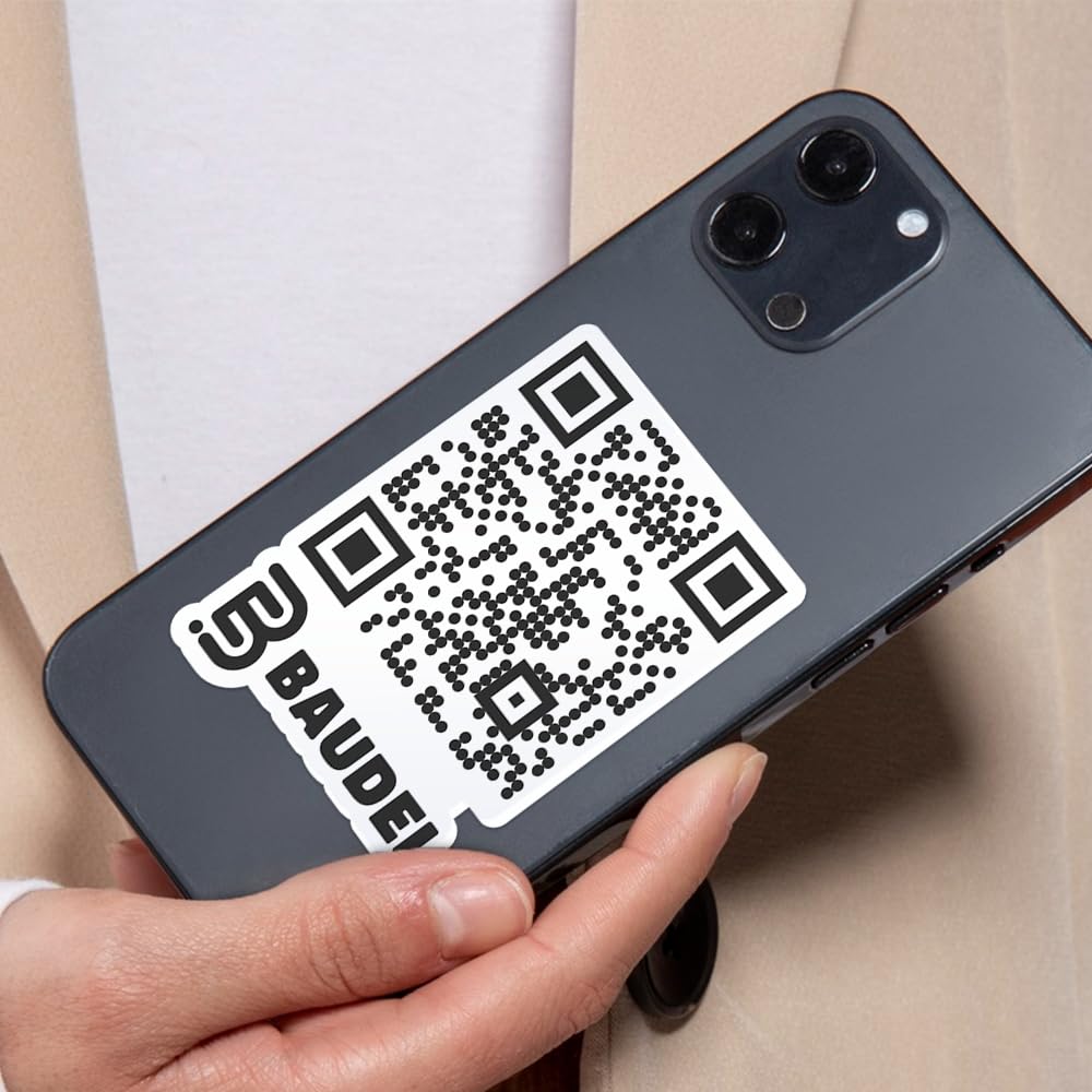 VulgrCo Custom QR Code Logo Stickers - Glossy Waterproof Vinyl Decal Labels for Packaging, Advertising, Decoration, Party, and More! Personalize Your Own Customized Brand QR Sticker (Vertical) Vertical