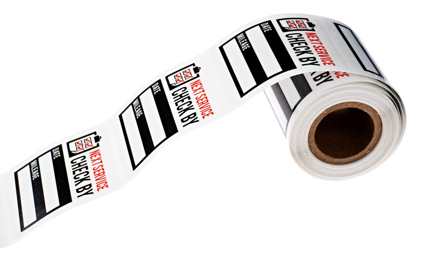 Oil Change Reminder Stickers - 100 Black, Red, Clear Next Service Check by Removable Labels - 2" x 2" Square Automotive Due Window Sticker 100 Oil Change Labels Black Check By