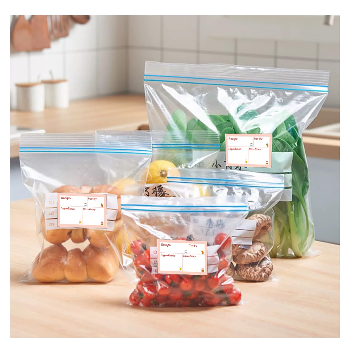 3.2 X 5 Inch Removable Pantry Labels - 100 Pcs, Oil and Water Resistant Food Labels for Freezer Storage