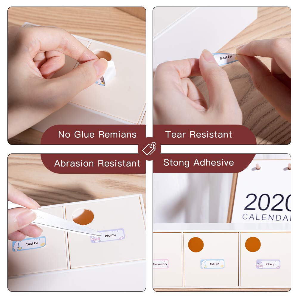Phomemo D30 Adhesive White Circle Label Paper 1/2" X 1" (14mm X 28mm) 220 Labels/Roll, Black on White, 3 Roll