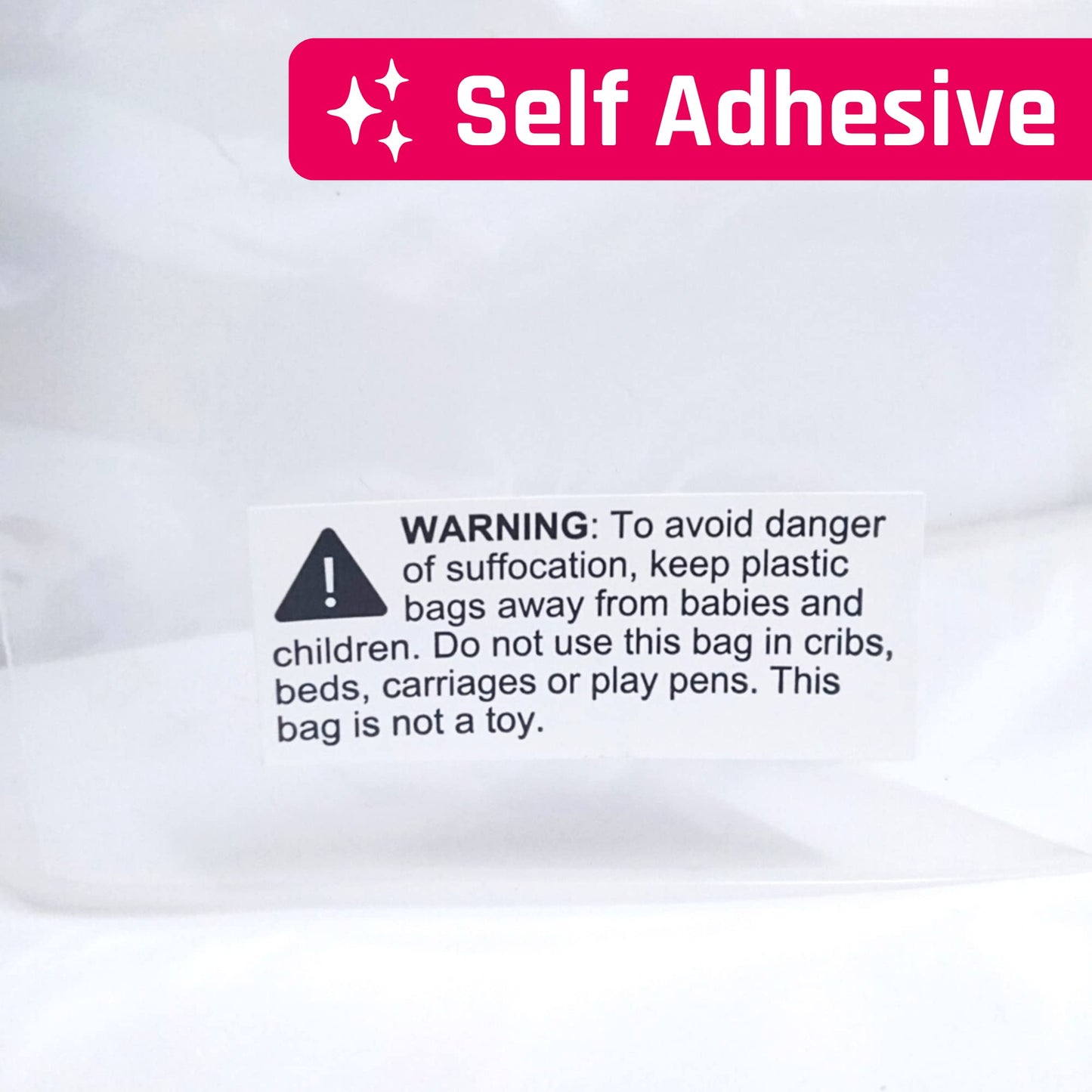Rectangular Suffocation Warning Labels - Pack of 1000, 2.4 x 1