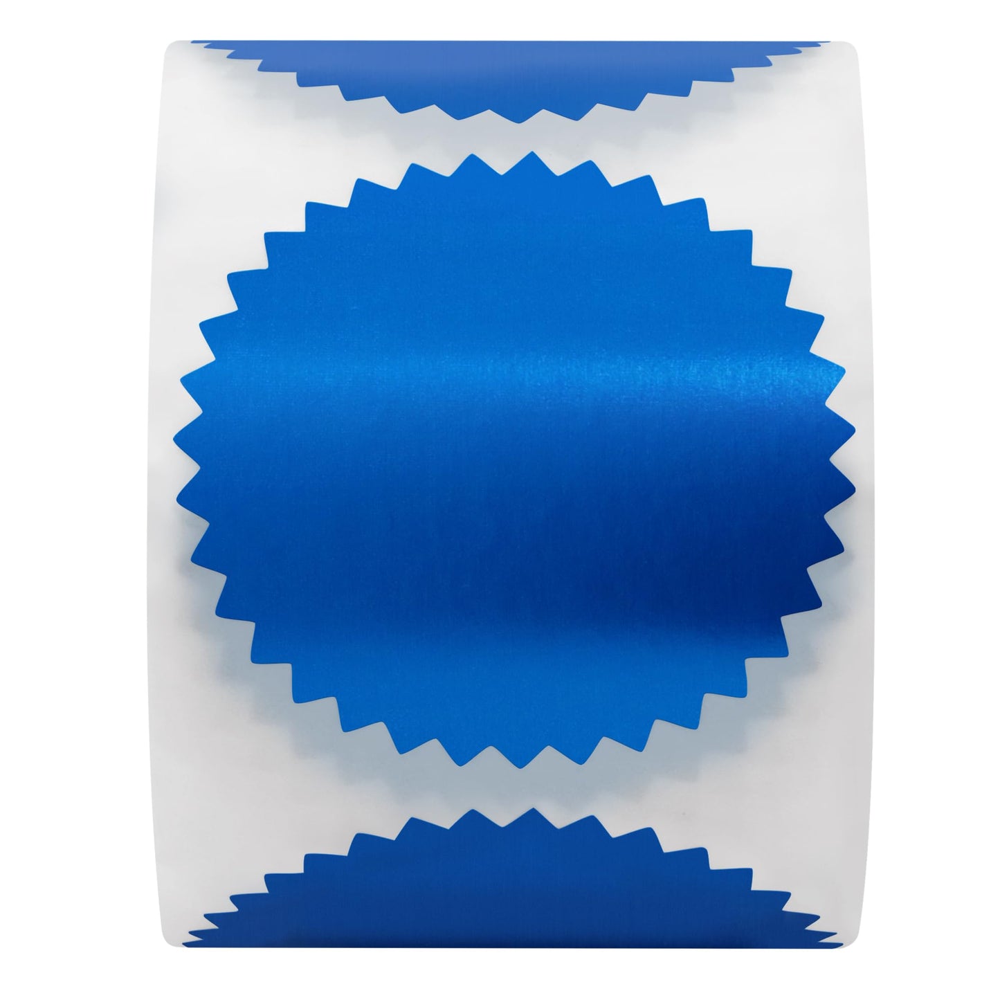 2" Certificate Paper Reward Stickers Embossing Labels with Serrated Edge 300 Stickers, Bright Foil Paper, Blue