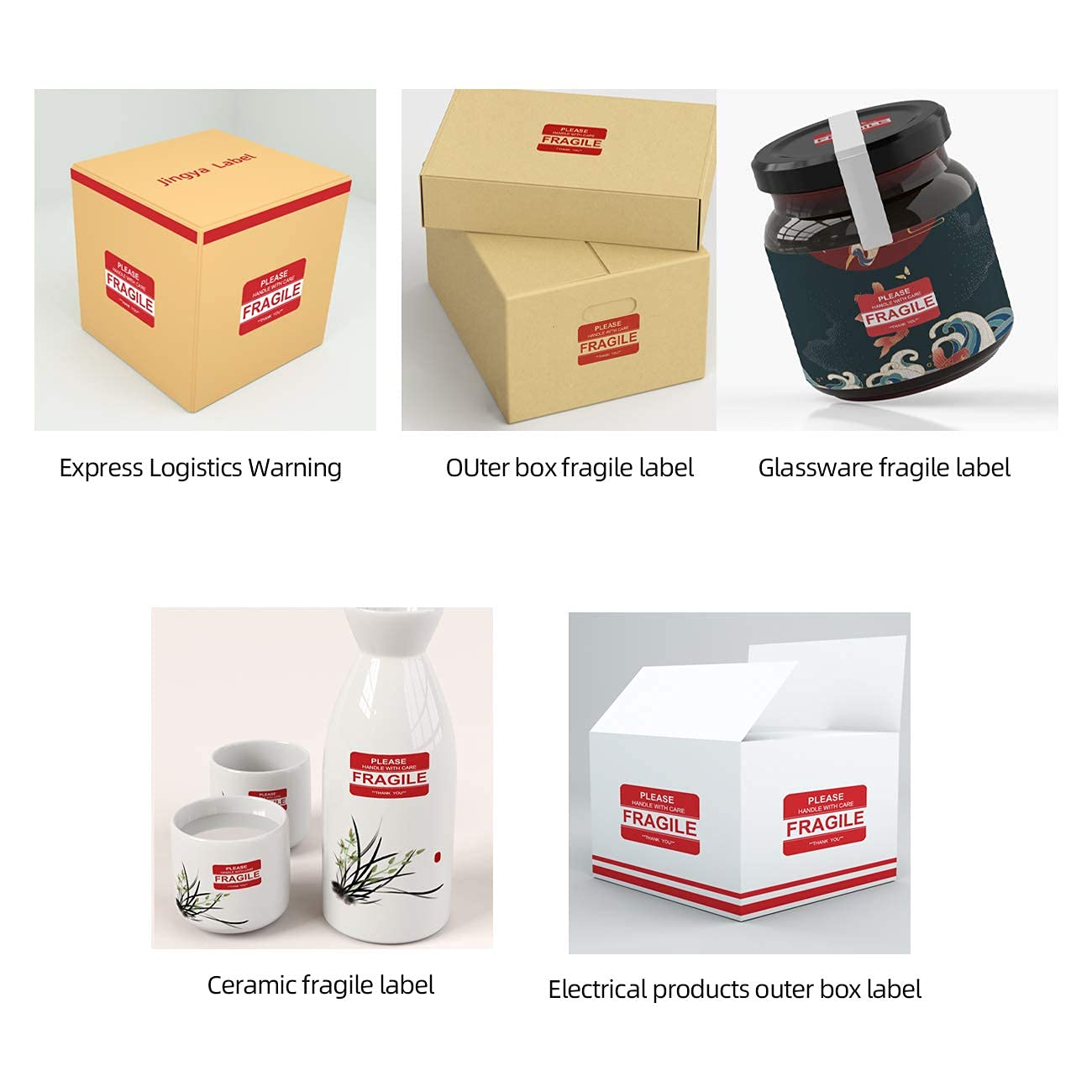 3" x 2" Fragile Stickers for Shipping and Moving Please Handle with Care Fragile Thank You Permanent Adhesive (2 Rolls, 1000 Labels)