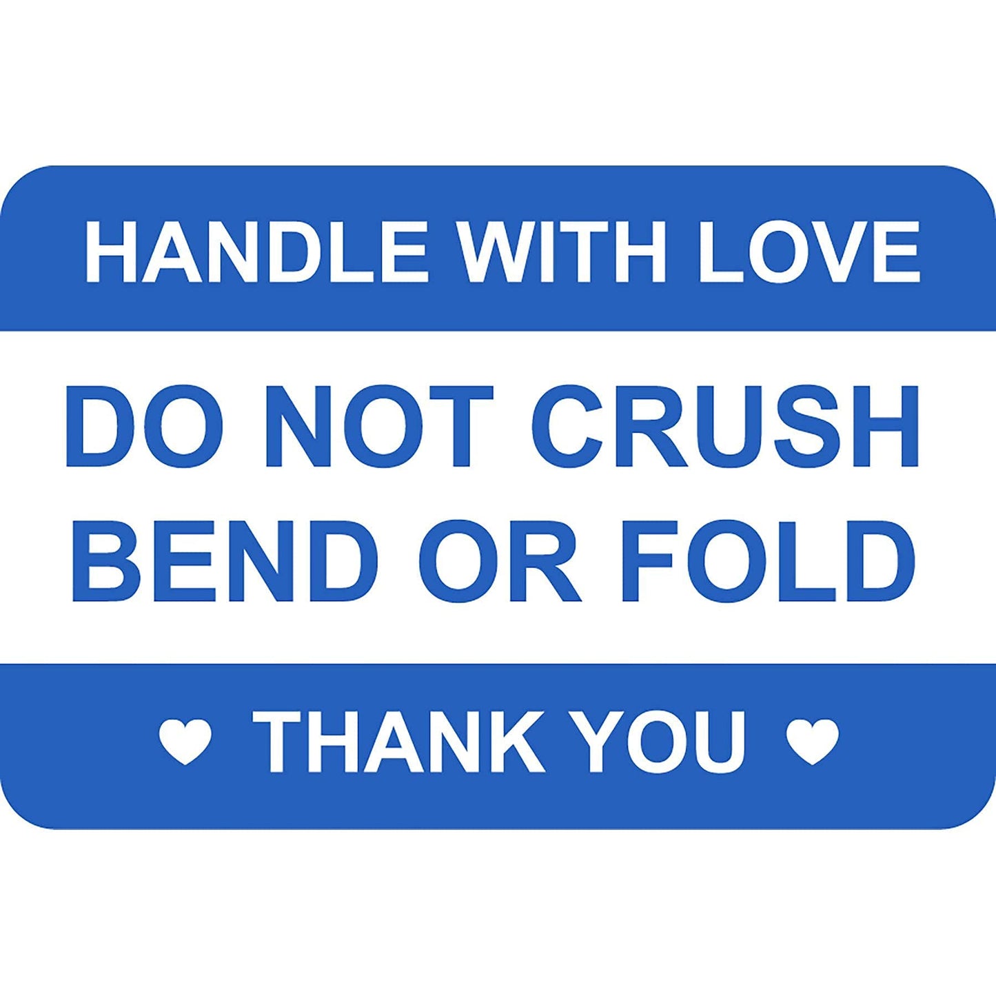2"x3" 200 PCS Blue Do Not Crush Bend or Fold Handle with Love Labels Stickers Shipping Mailing Cartons Envelops Adhesive Labels