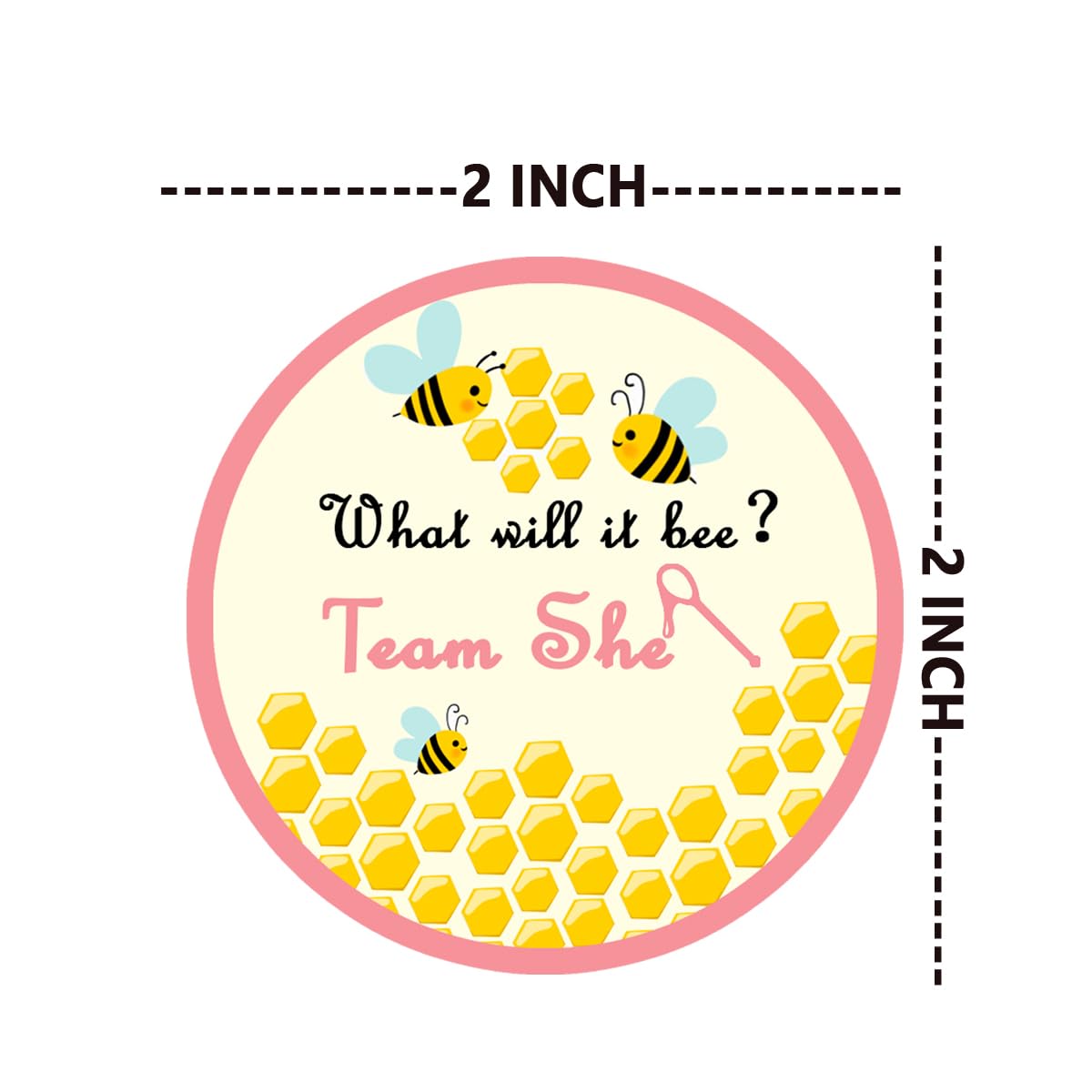 Bee Gender Reveal Stickers,2 Inch Team Girl Team Boy Party Sticker,Bee Team He and She Baby Shower Labels Sticker,Gender Reveal Party Games Supplies,Bee Theme Baby Shower Decorations,120 Pcs