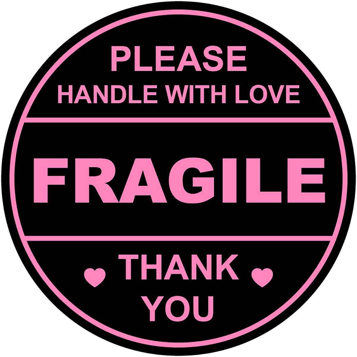 2 inch 300 PCS Black Fragile Handle with Love Labels Stickers Shipping Mailing Cartons Envelops Adhesive Labels-Poskornwel