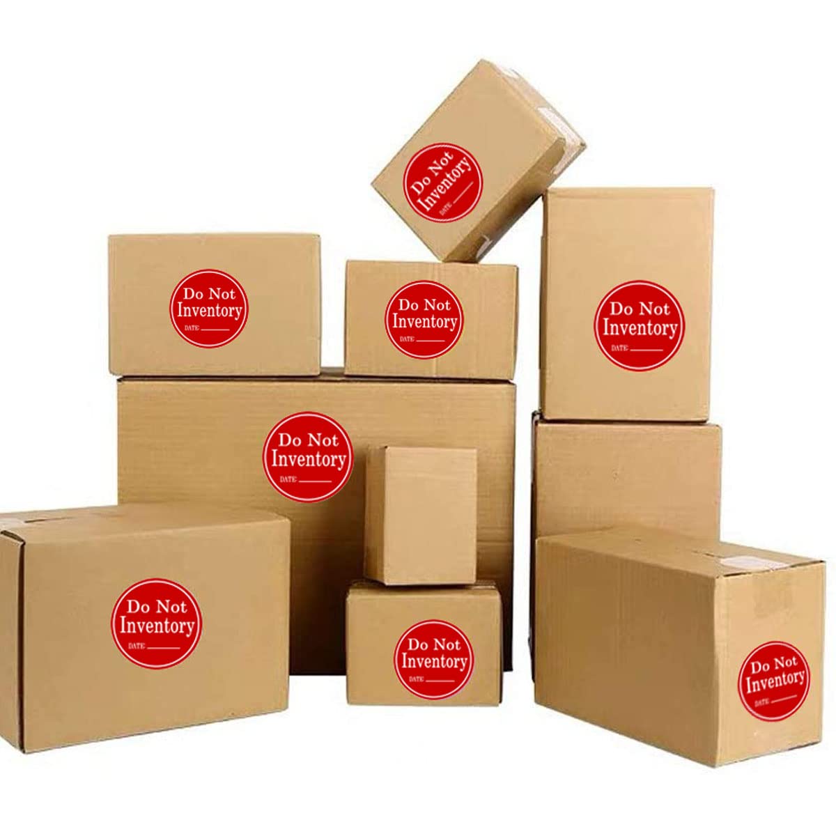 Do Not Inventory Labels, Red with White 1.5 inch ''Do Not Inventory - Date'' Stickers for Quality Control, Inventory, Warehouse Receiving (500Pcs)
