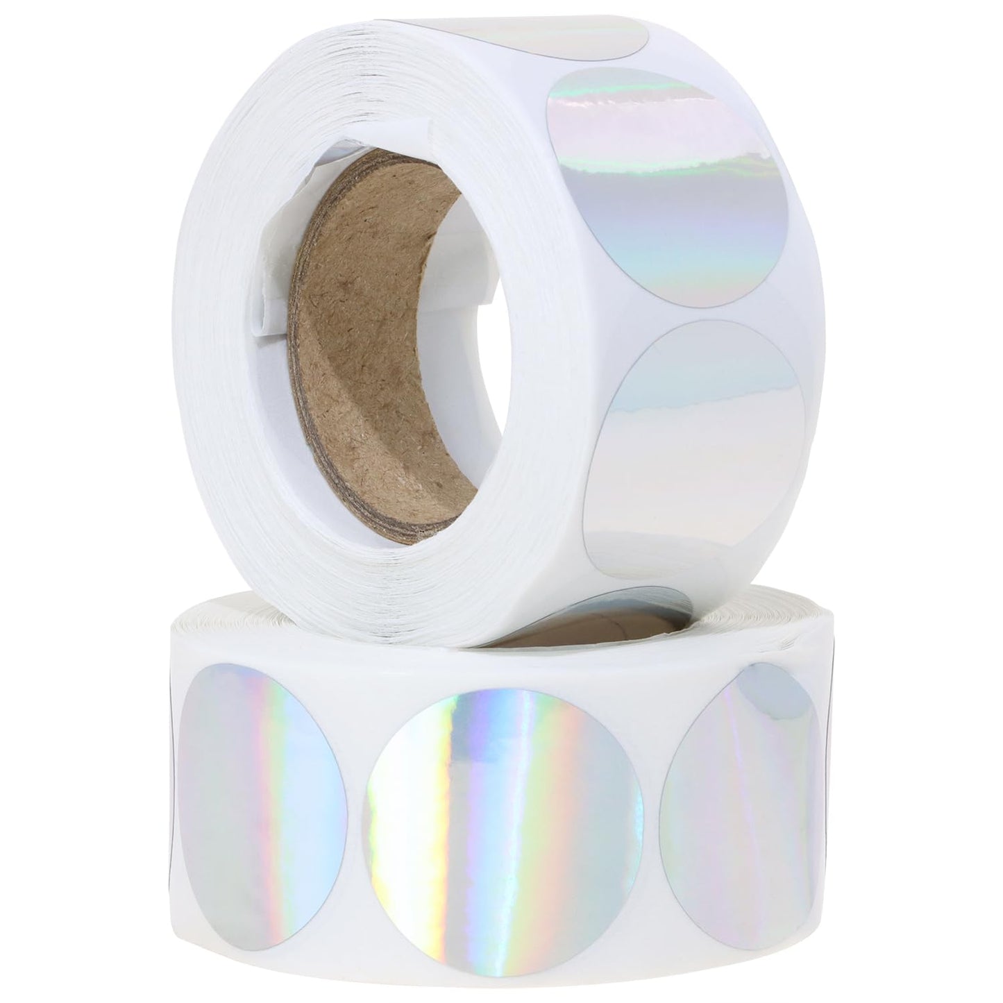 Mini Skater Holographic Silver Circle Dot Stickers Self Adhesive Round Color Coding Labels for RIFE Frequencies, Pack of 1000 (1 Inch) 1 Inch