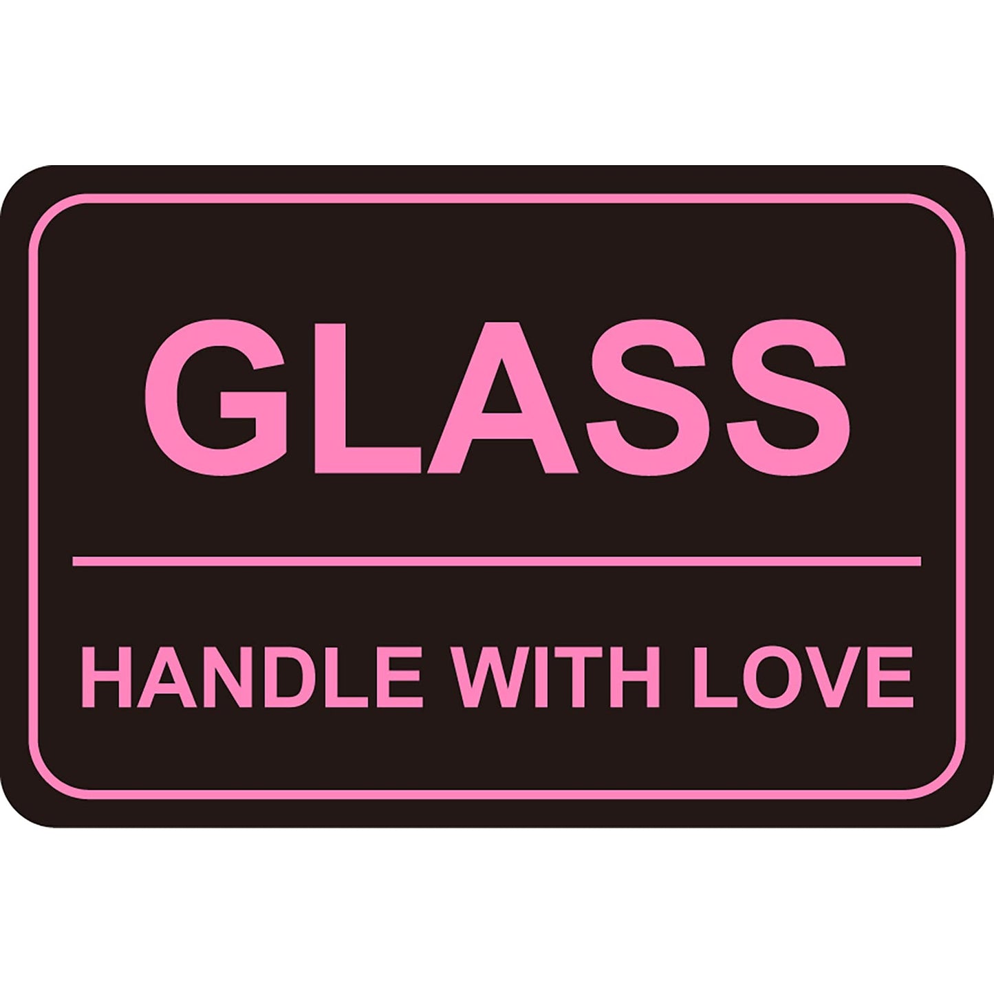 2"x3" 200 PCS Black Glass Sticker Fragile Handle with Love Stickers Shipping Mailing Cartons Envelops Adhesive Labels-Poskornwel