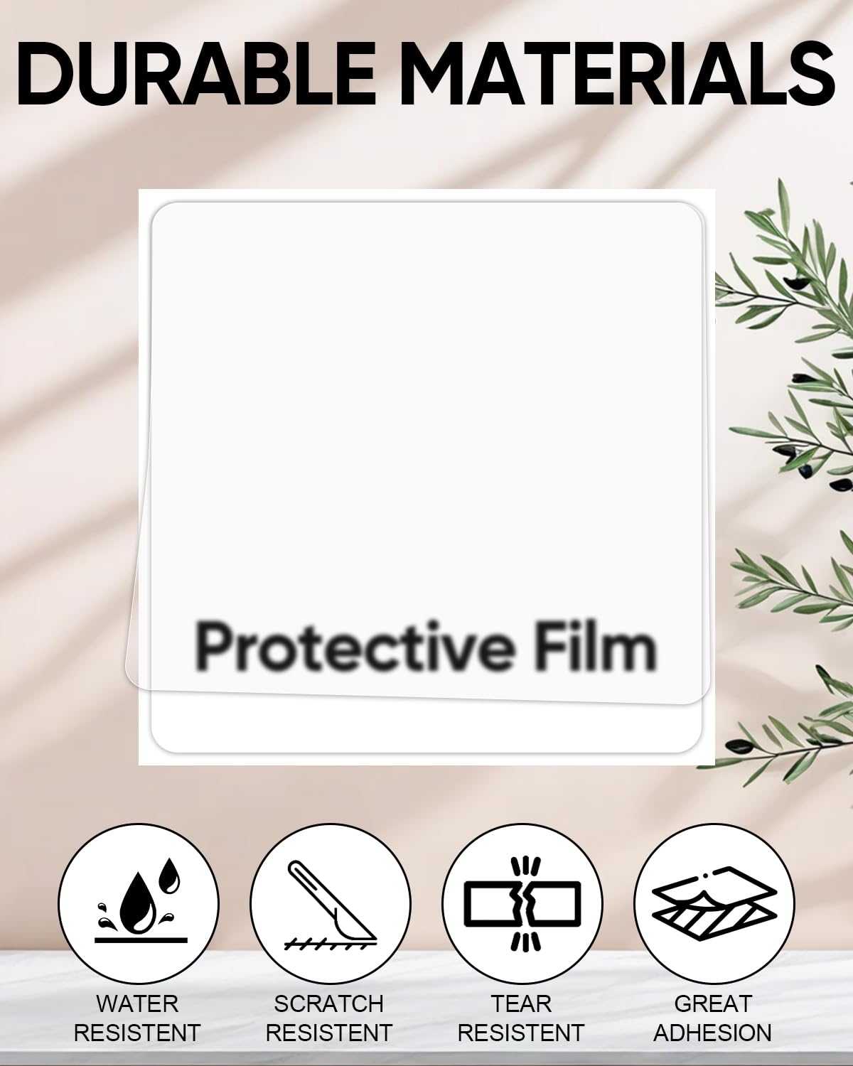 3" x 3" White Square Thermal Label Stickers - Self-Adhesive Square Direct Thermal Sticker Labels 500 Labels/ 1 Roll