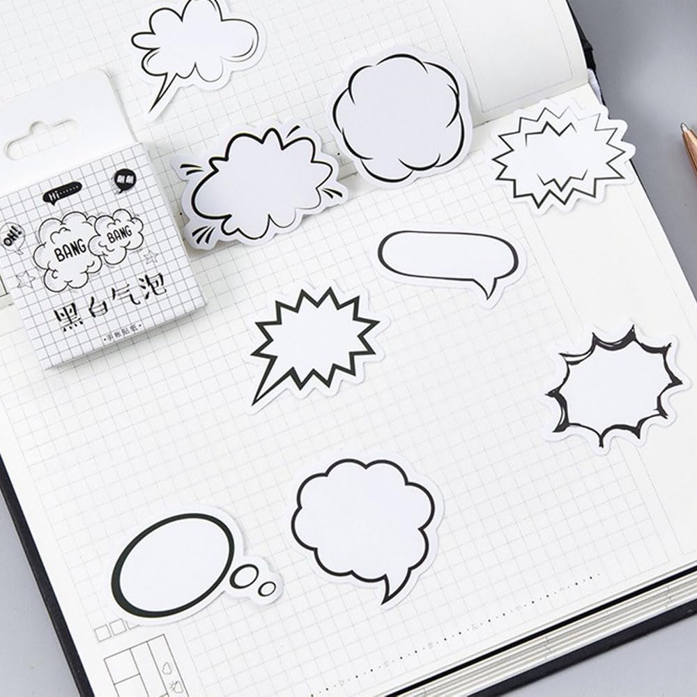 270 PCS Dialog Box Paper Stickers, Thought Bubbles Stickers, Cute Label Stickers, for Scrapbooking Journaling Water Bottle Laptop Diary Planners Collage Envelope Phone Case Art Crafts DIY Decoration