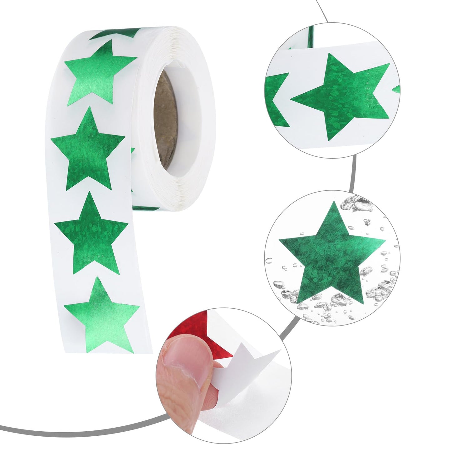 uxcell 1000Pcs Glitters Star-Shaped Stickers 1 Inch Coding Label Waterproof Shiny Stickers for Office Shop Home Classroom Marking, Red/Green(C-86-25/C-84-25) Red, Green