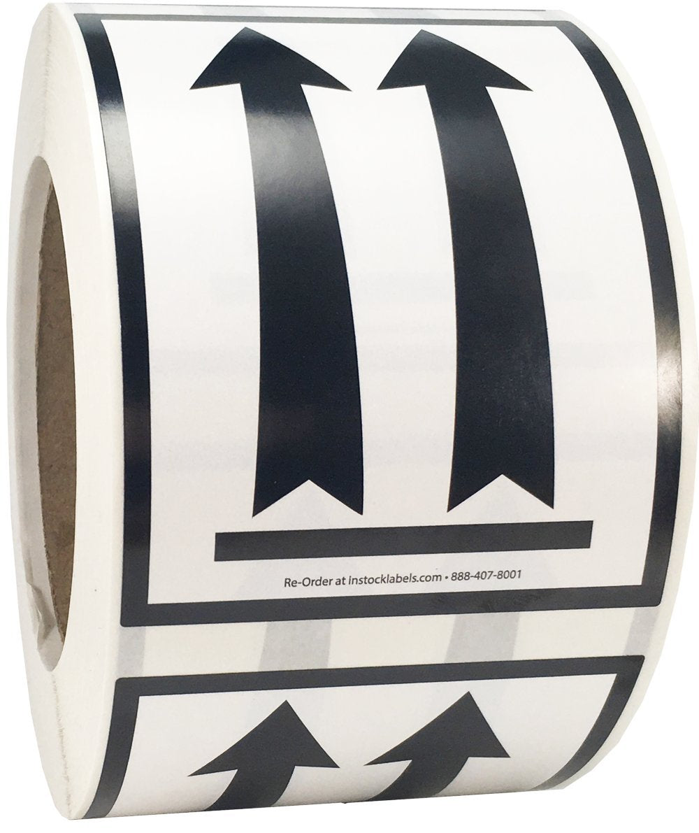 Air Specialty Black Arrows Up Labels 3 x 4 Inch 500 Adhesive Stickers