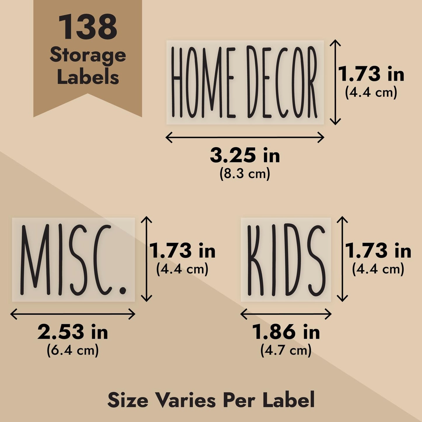 Talented Kitchen Set of 138 Household & Storage Organization Labels - All Caps, Black, Preprinted on Clear Stickers for Garage Bins & Boxes - Kitchen Stickers & Garage Labels for Storage Bins