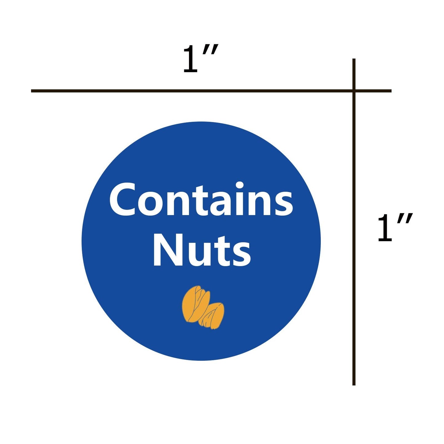 Contains Nuts Labels 1 inch Allergen Warning Stickers Round Allergies Food Rotation Advisory Circle Dots for Jars Glass Bottle Retail Packaging 500 pcs per roll