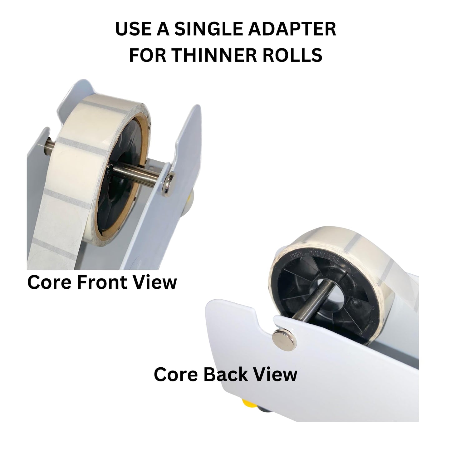 3" to 1" Core Adapter (1 Pair) for Label, Sticker, & Kraft Paper Rolls. Allows Label Rolls with 3" Cores to be Mounted on Dispensers - Compatible with 1" Axles 2 Pack