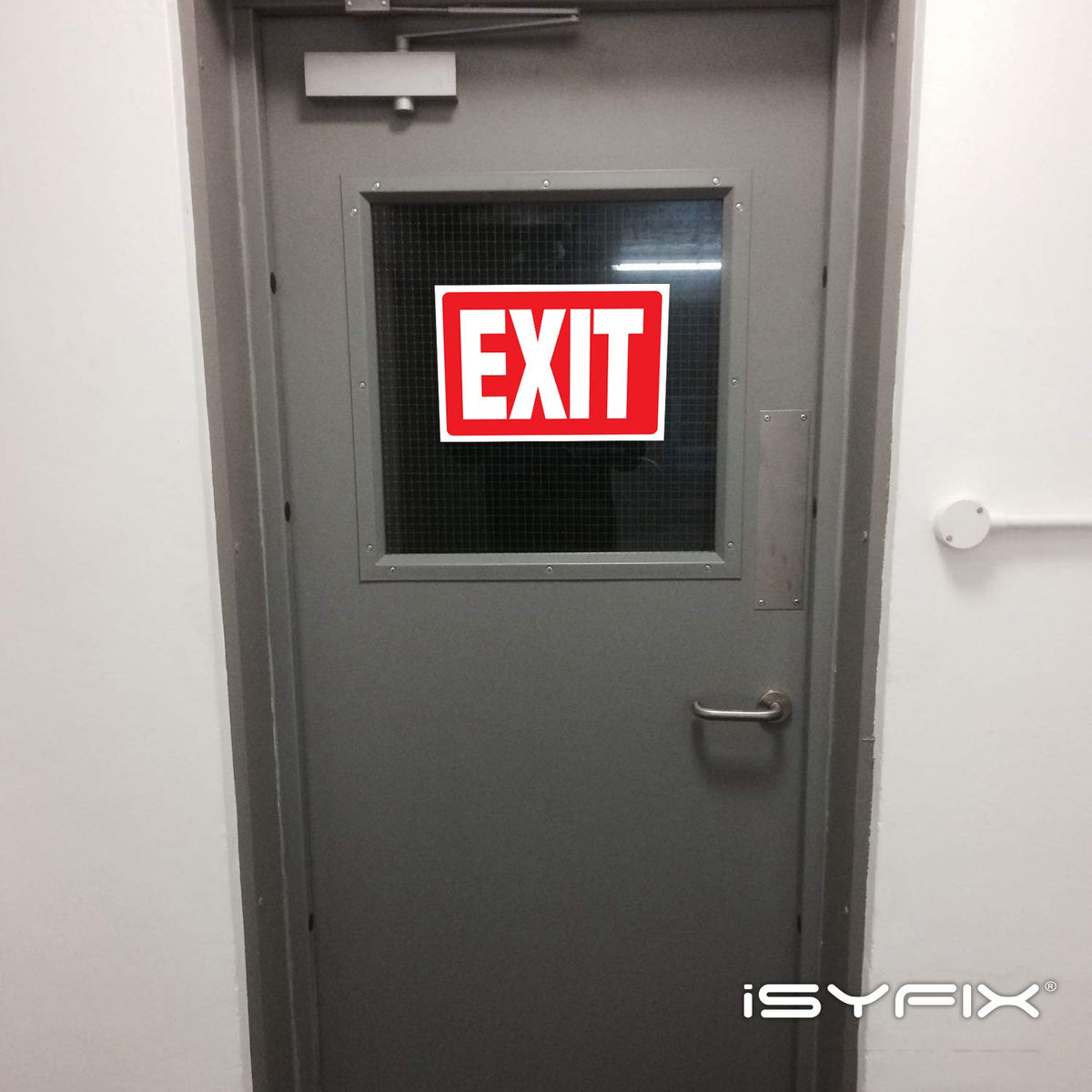 iSYFIX Safety Sign Bundle: Emergency Exit Stickers, Fire Extinguisher Stickers, and Exit Signs Stickers