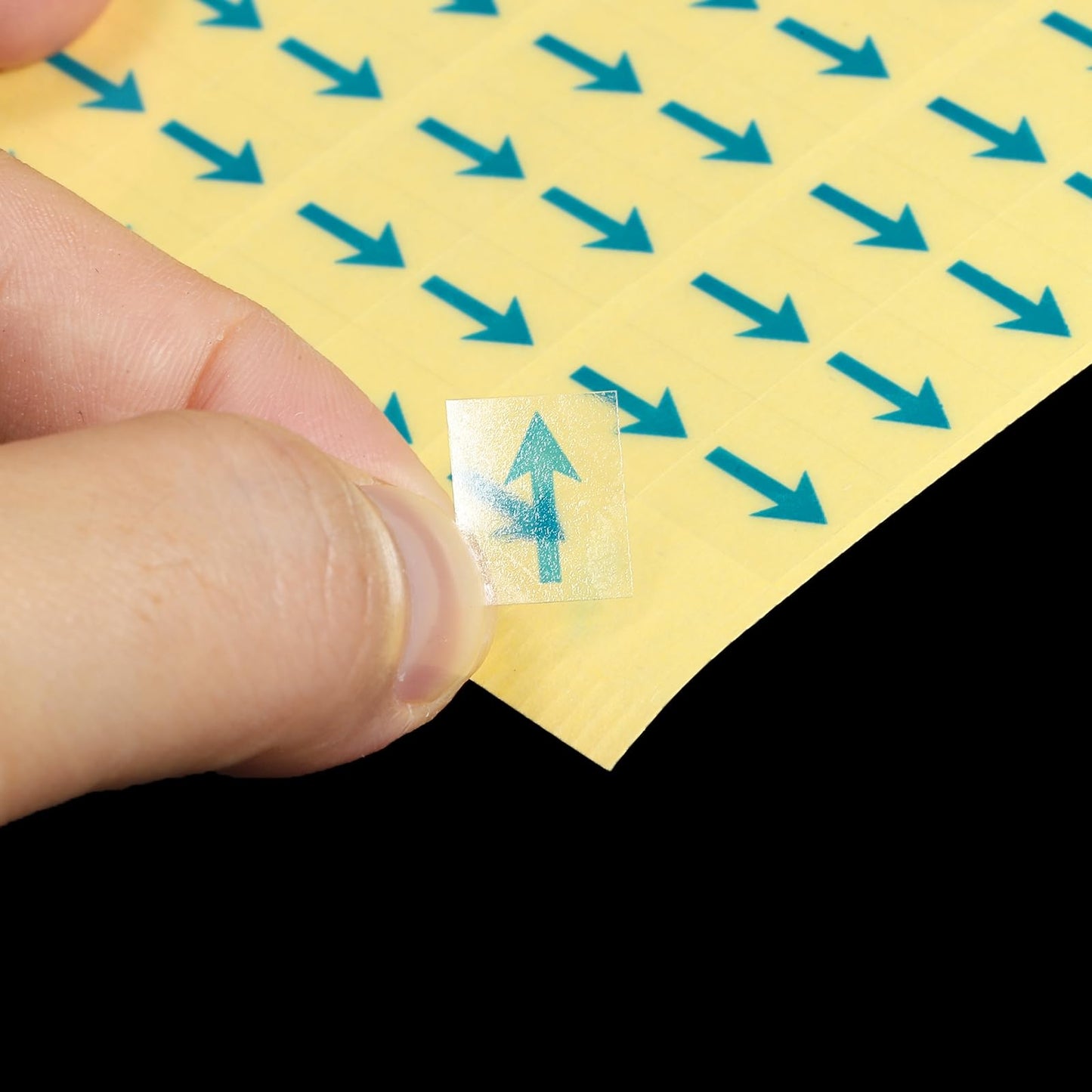 PATIKIL Small Arrow Stickers 0.5x0.4, 10 Sheet PET Self Adhesive Product Inspection Defects Indicator for Industrial Work, Blue