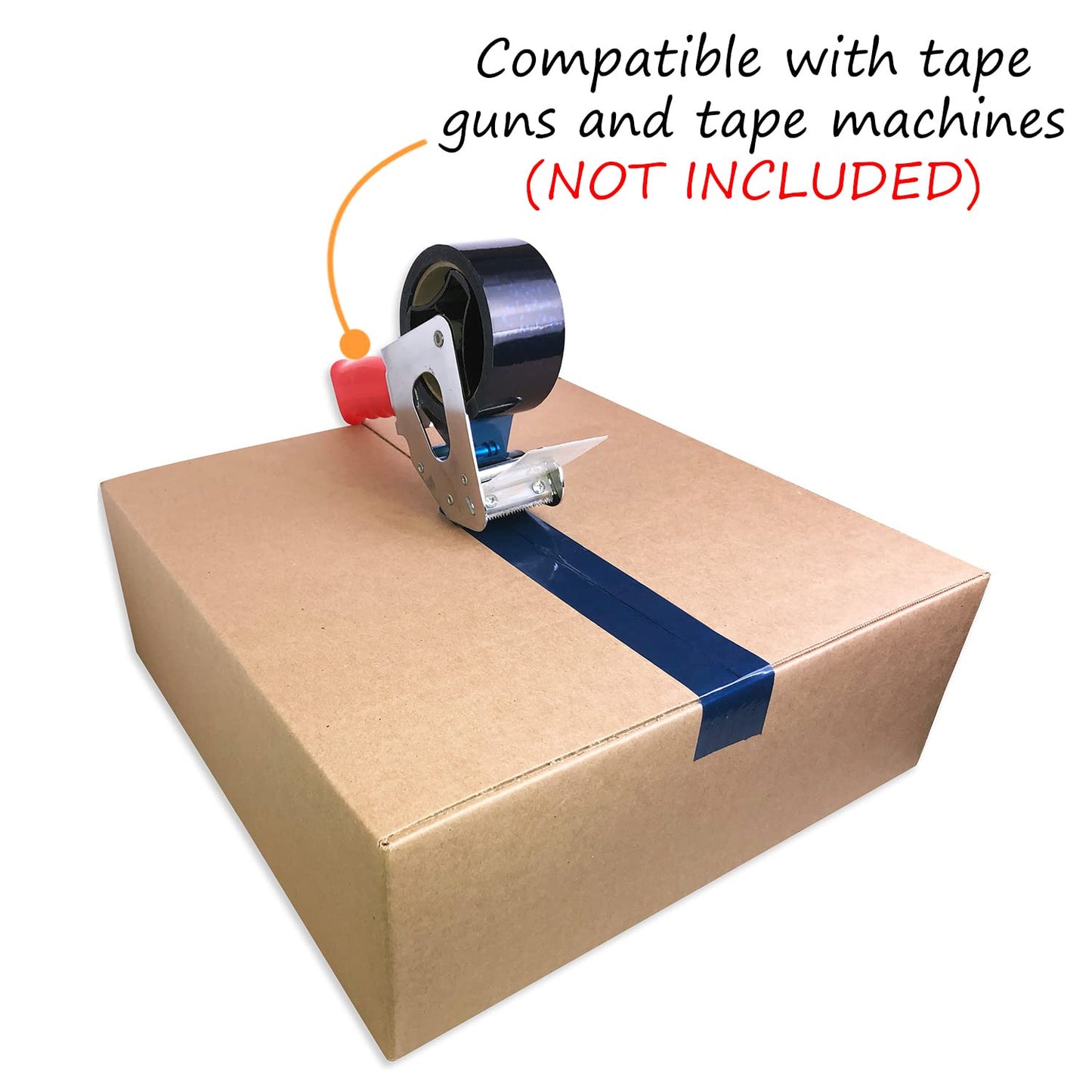 SmartSign 2 inch x 55 Yards StealGuard Blue Tamper Evident Packing Tape, Void Messaging Pattern, 0.92 mil PET Material, Made in USA Blue Void Open Tape