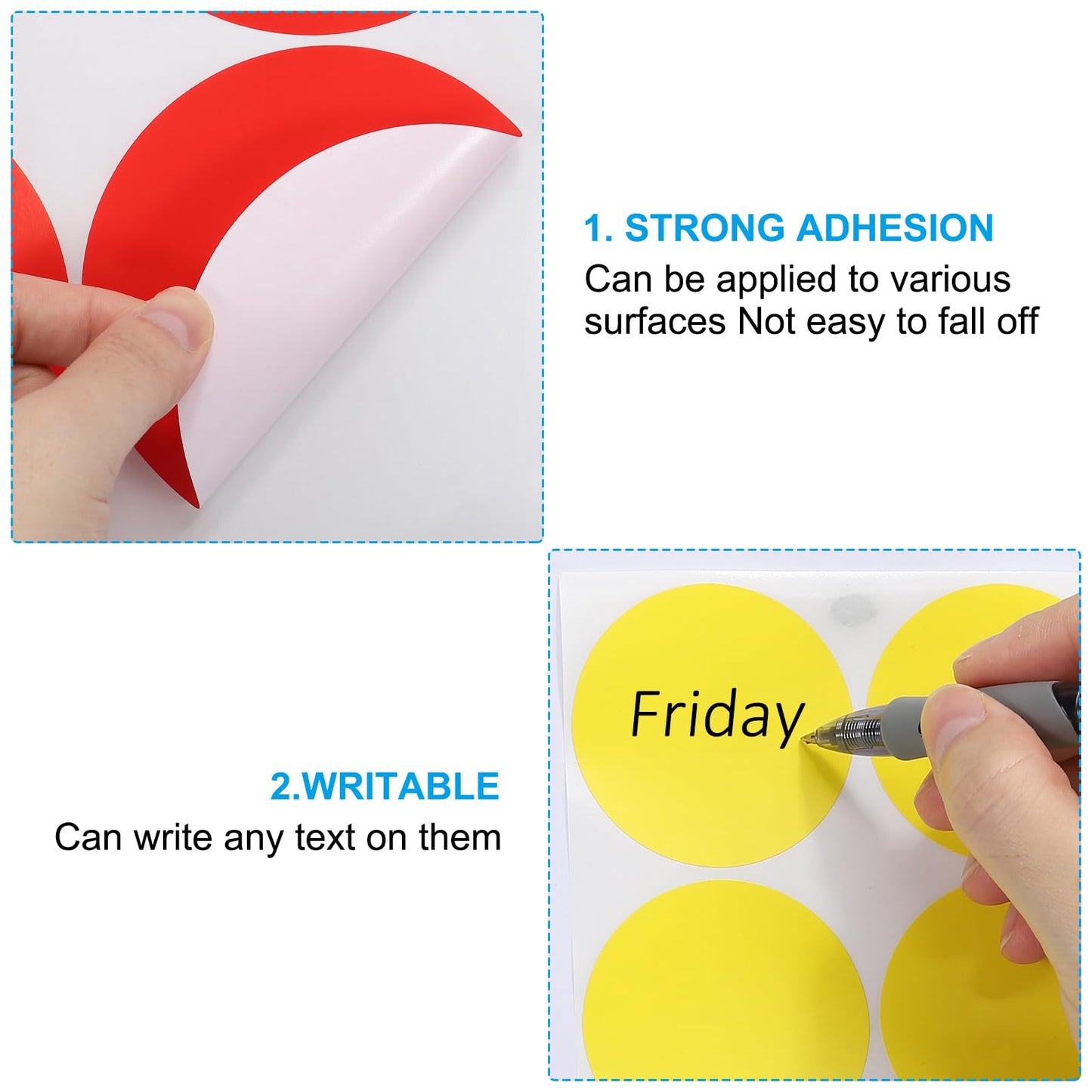 PATIKIL Round Colored Stickers 4", 10 Pcs Removable Sticky Writable Circle Coding Labels for Office Shop Home Classroom Marking Classification, Burgundy