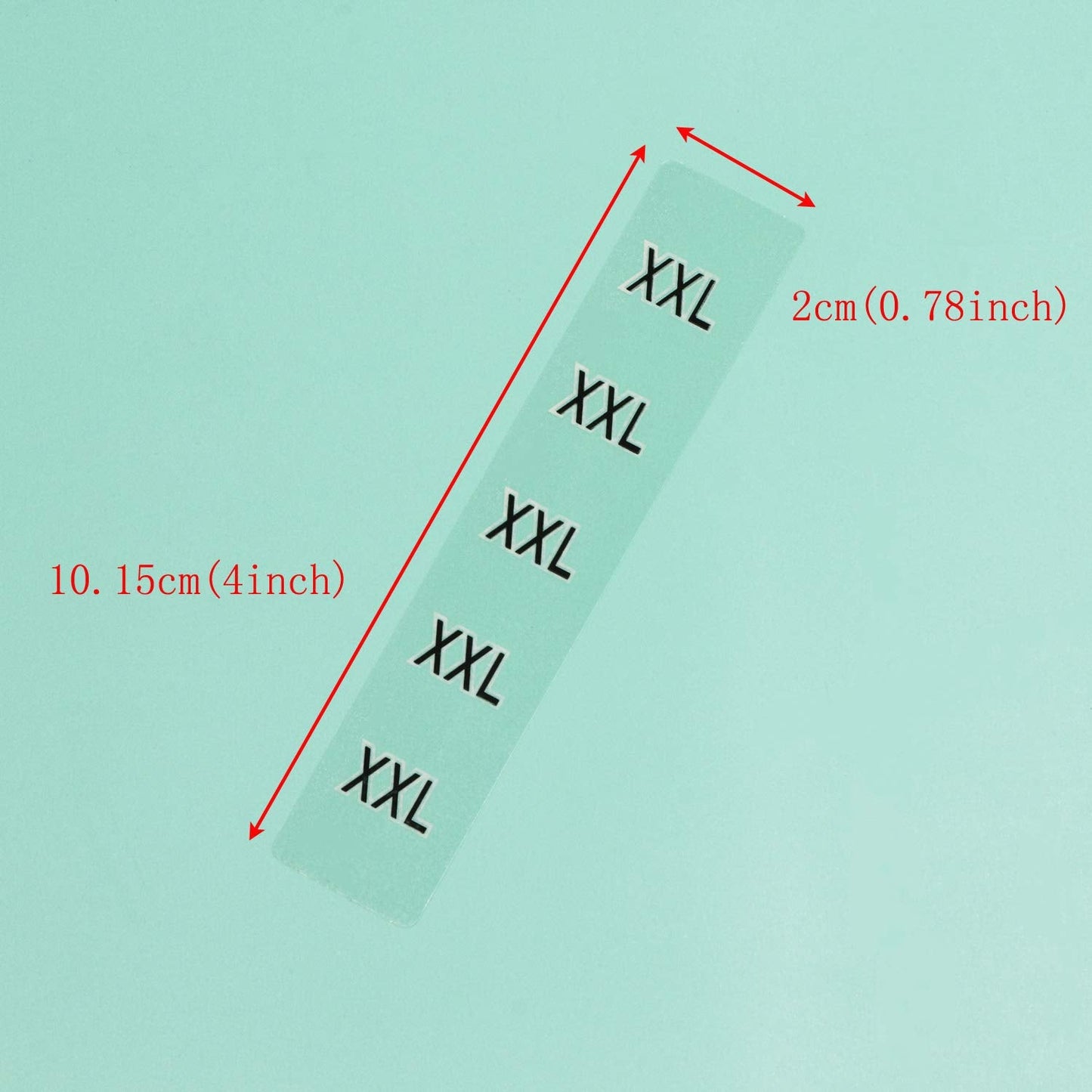 ONLYKXY 360pcs Transparent Sticker Strip Plastic Clothing Size Label - 4 Inch, 6 Size Combination (XS/S/M/L/XL/XXL)