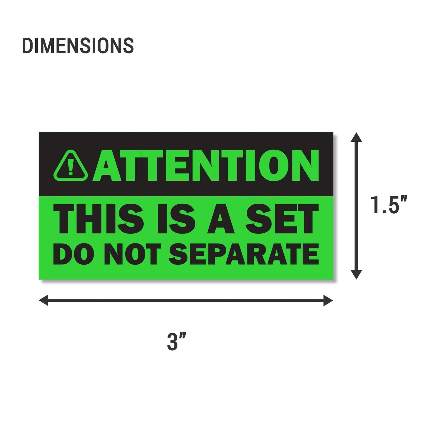 This is a Set Stickers (Small) - 1.5" x 3" Bright Neon Green Do Not Separate Labels Sold as Set Do Not Separate Bundles Shipping Together FBA Stickers Packing Labels - 300pcs 300 Labels