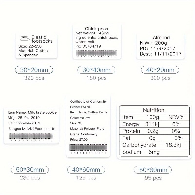 Multiple Sizes of Label Tapes for NIIMBOT B1 B21 B3S Label Maker, 2Rolls Labels Waterproof,Self-Adhesive Thermal Printer Labels (50x30mm), Thermal Label for Logo Label/Barcode/Address Label/Stickers B1-b21-b3s 2Rolls-50x30mmWhite