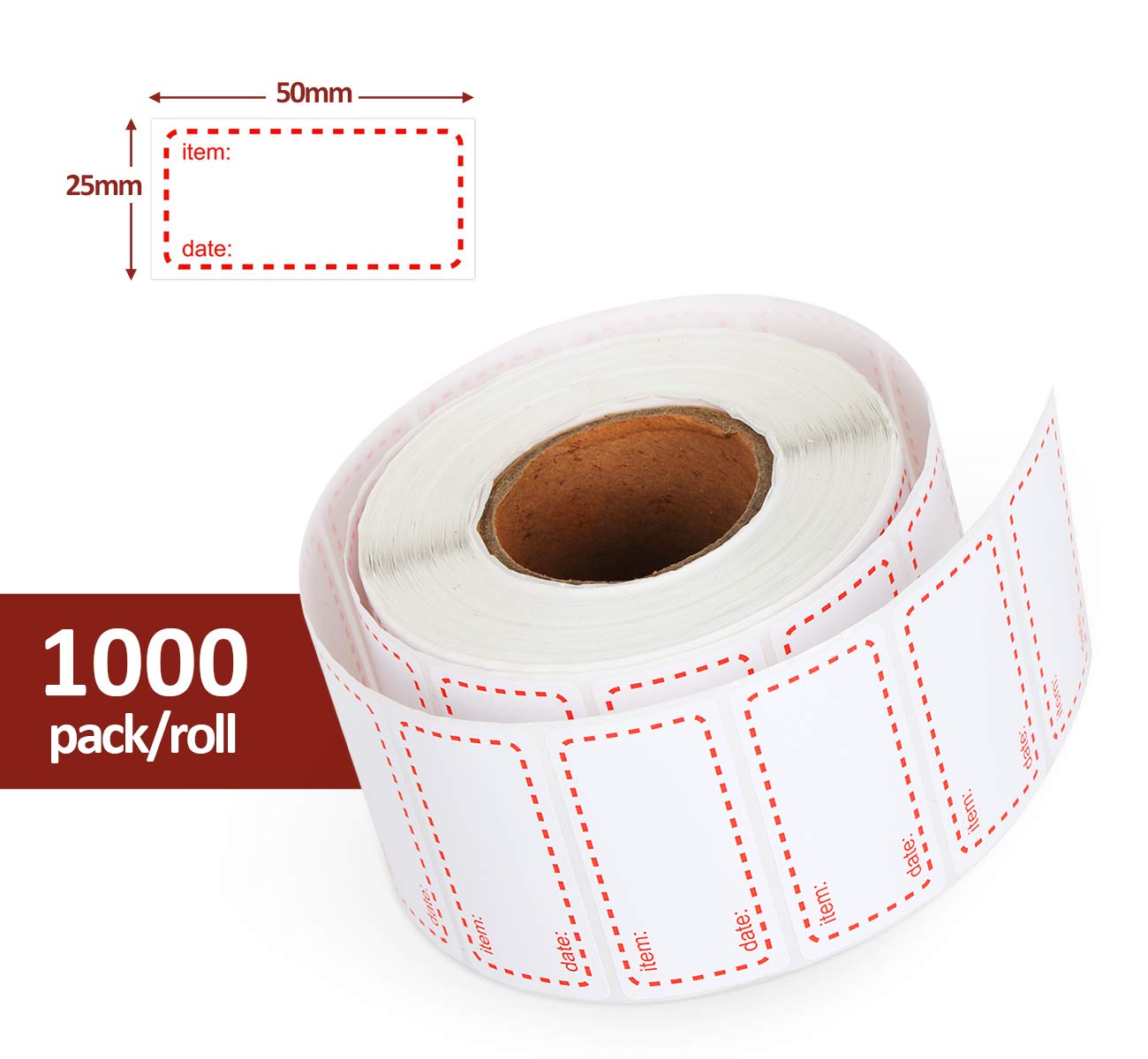 1000 Freezer Food Labels On Roll,Self-Adhesive Date Labels 1x2 Inch Removable Labels for Food Containers Storage,Food Containers Storage,Refrigerator,and Pantry Organization