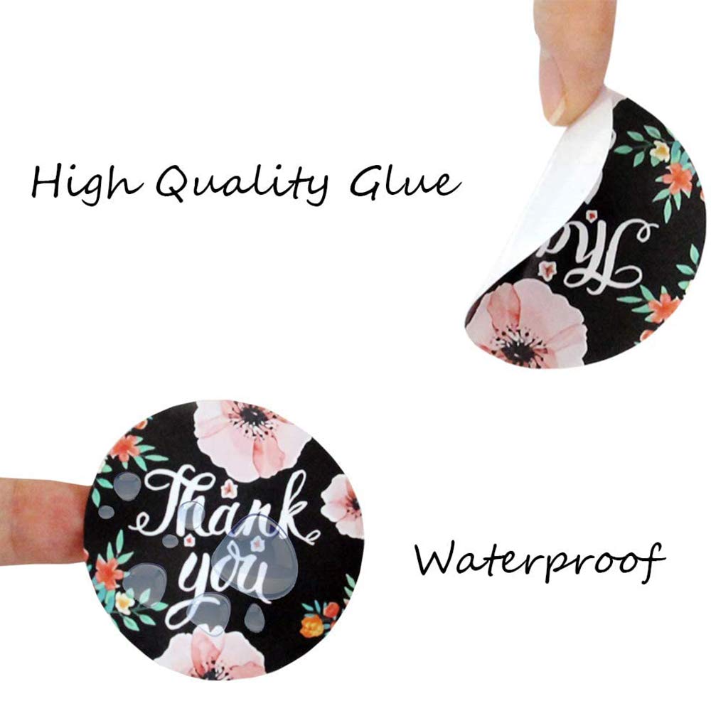 2" Thank You Stickers Roll, 8 Designs 50 mm Round Big Packaging Stickers, 500 Pcs Thank You Labels for Business Merchandise Bags, Packaging Boxes, Gifts, Envelopes and Receipts