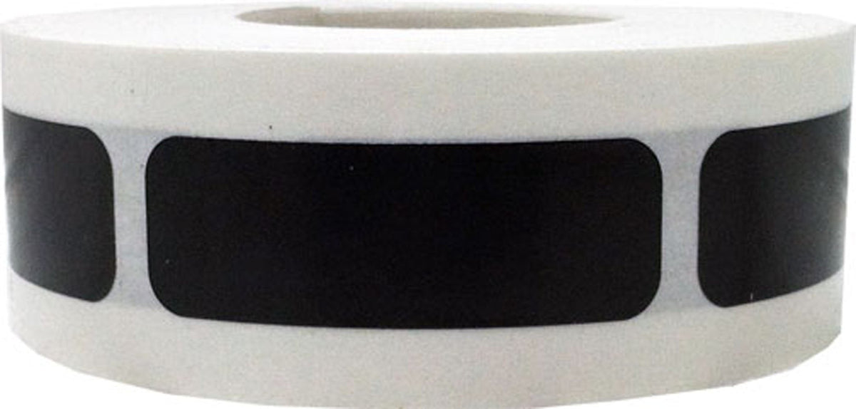 Black Rectangle Stickers, 0.5 x 1.5 Inches in Size, 500 Labels on a Roll Black