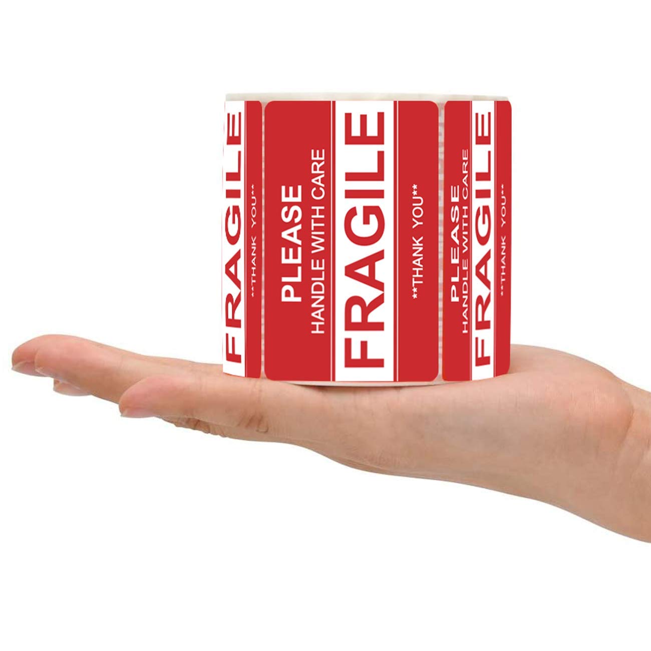 3" x 2" Fragile Stickers for Shipping and Moving Please Handle with Care Fragile Thank You Permanent Adhesive (2 Rolls, 1000 Labels)